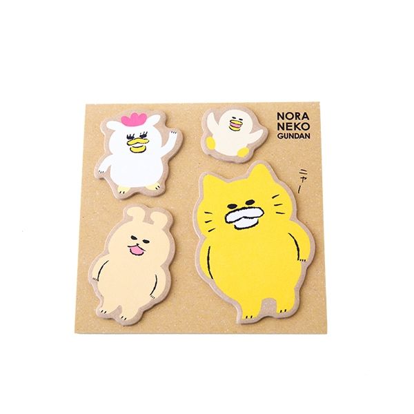 【ノラネコぐんだん】ダイカット付箋（しゅうごう）