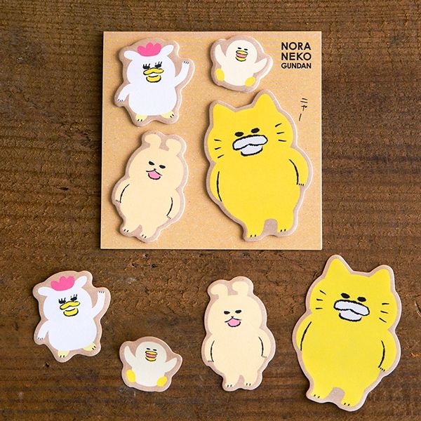 【ノラネコぐんだん】ダイカット付箋（しゅうごう）