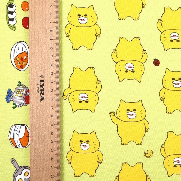 【ノラネコぐんだん】 ファブリック（50cmカットクロス/きせかえノラネコ/メロンパンいろ）