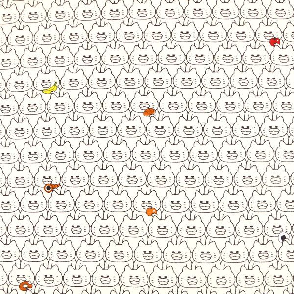 【ノラネコぐんだん】ファブリック（1mカットクロス/ノラネコいっぱい/ノラきなり）