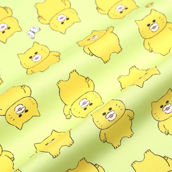 【ノラネコぐんだん】ファブリック（1mカットクロス/きせかえノラネコ/メロンパンいろ）