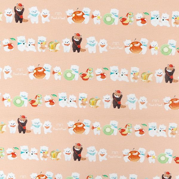 【しろくまきょうだい】ファブリック オックス50cmカットクロス（おべんとうやさん）
