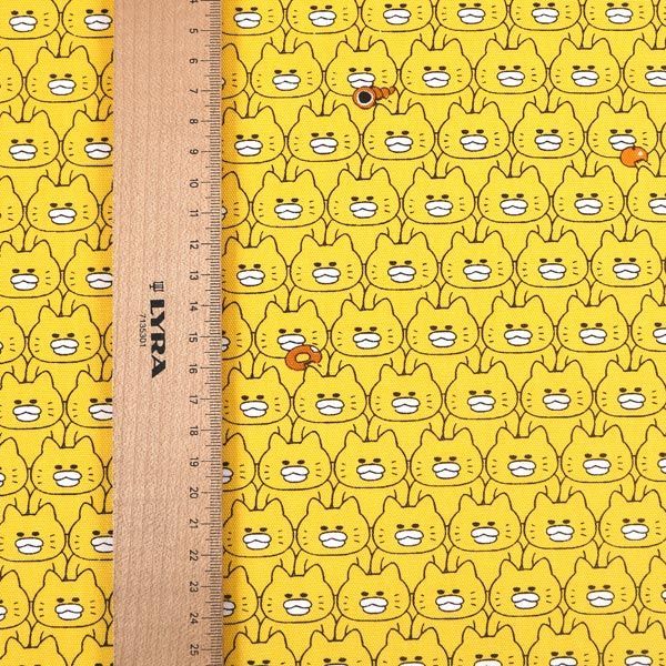 【ノラネコぐんだん】ファブリック（1mカットクロス/ノラネコいっぱい/ノラきいろ）