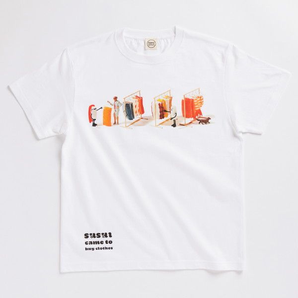 【MOE】Tシャツ(田中達也/「おすしが ふくを かいにきた」/ふくや）