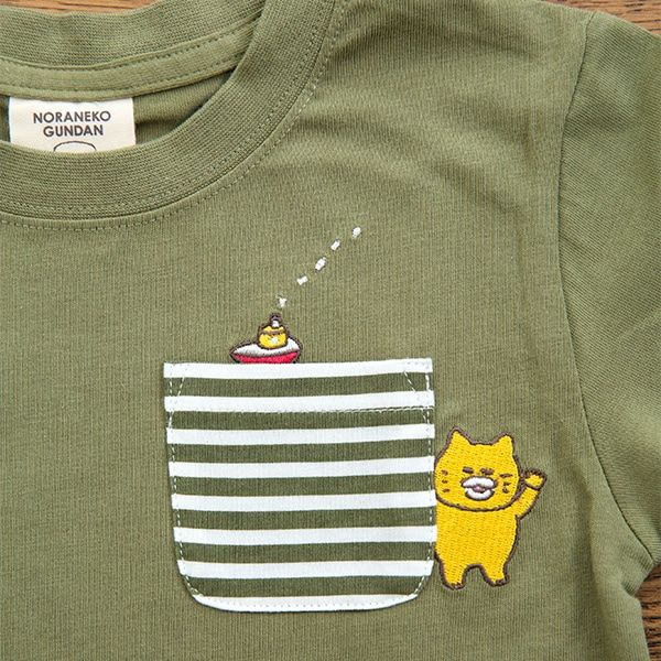 【ノラネコぐんだん】Tシャツ（ふね/カーキ）