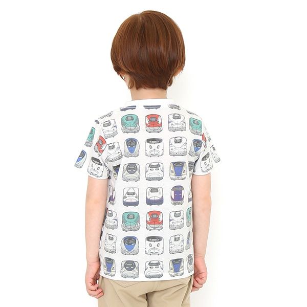 【でんしゃのずかん】キッズTシャツ（でんしゃのずかんパターン）