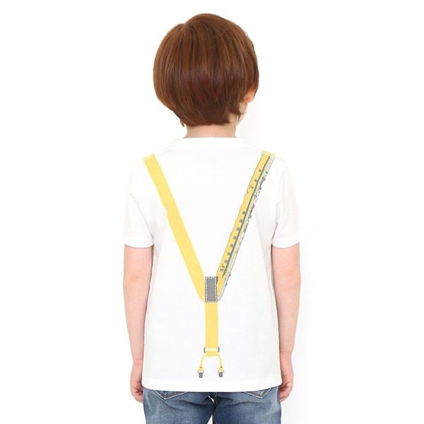 【でんしゃのずかん】キッズTシャツ（イエローサスペンダー）