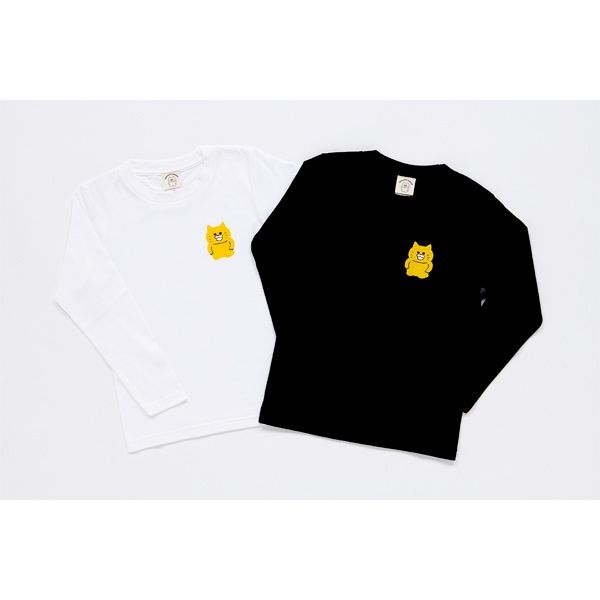 【ノラネコぐんだん】長袖Tシャツ ノラネコワンポイント 白