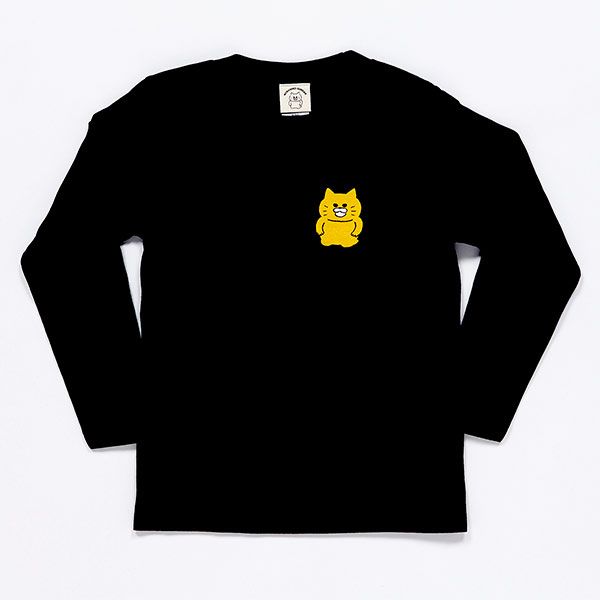 【ノラネコぐんだん】長袖Tシャツ ノラネコワンポイント 黒