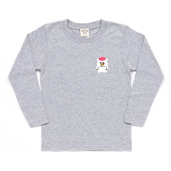 【ノラネコぐんだん】長袖Tシャツ マーミーちゃんワンポイント グレー