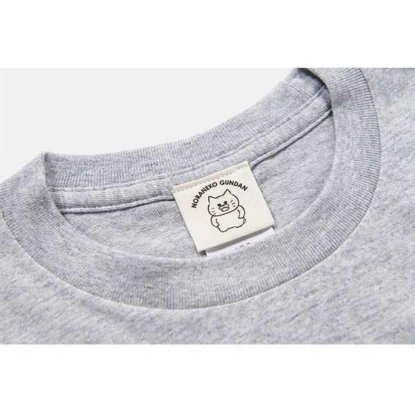 【ノラネコぐんだん】長袖Tシャツ マーミーちゃんワンポイント グレー