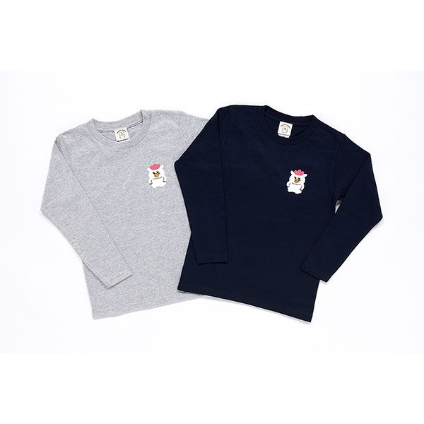 【ノラネコぐんだん】長袖Tシャツ マーミーちゃんワンポイント グレー