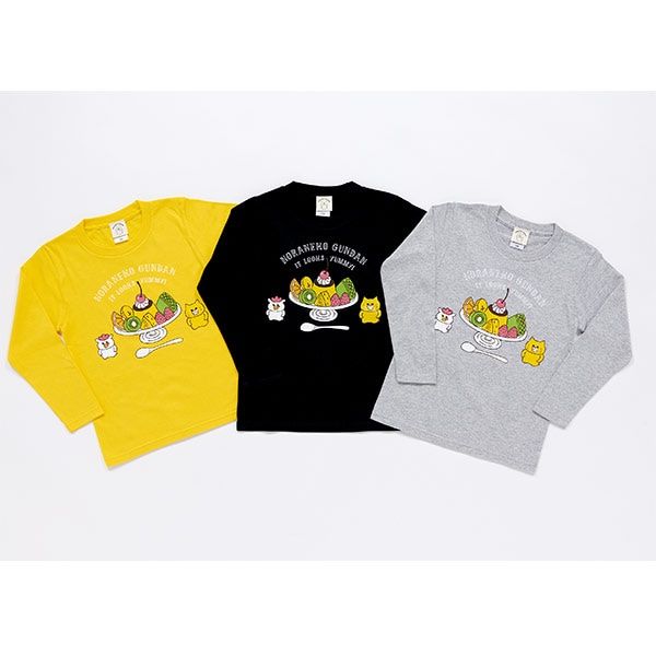 【ノラネコぐんだん】長袖Tシャツ プリンアラモード 黒