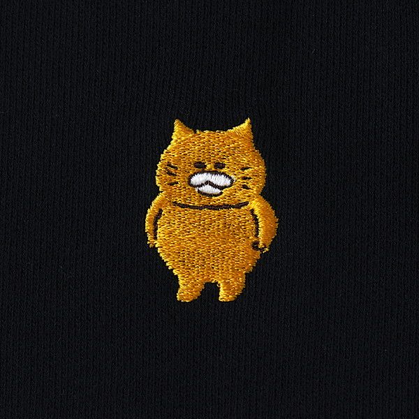 【ノラネコぐんだん】ユニセックスパーカー（ノラネコ刺繍/黒）