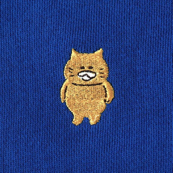 【ノラネコぐんだん】キッズジップパーカー（ノラネコ刺繍/青）