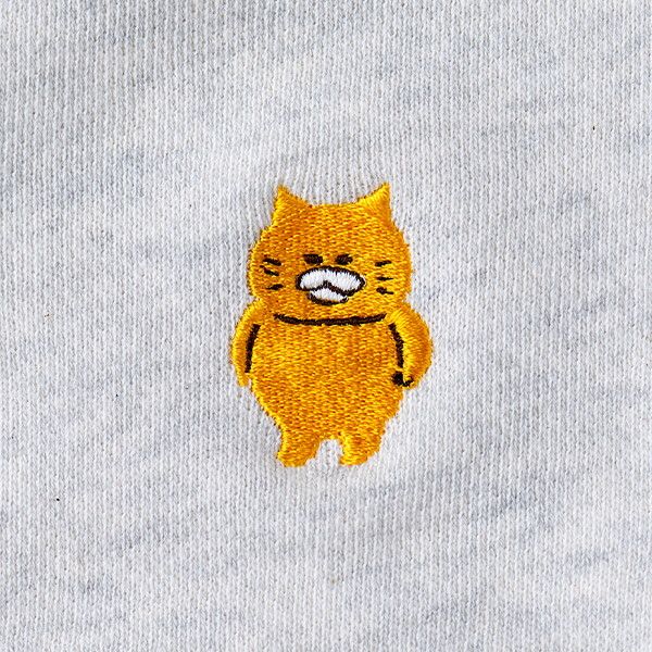 【ノラネコぐんだん】キッズジップパーカー（ノラネコ刺繍/オートミール）