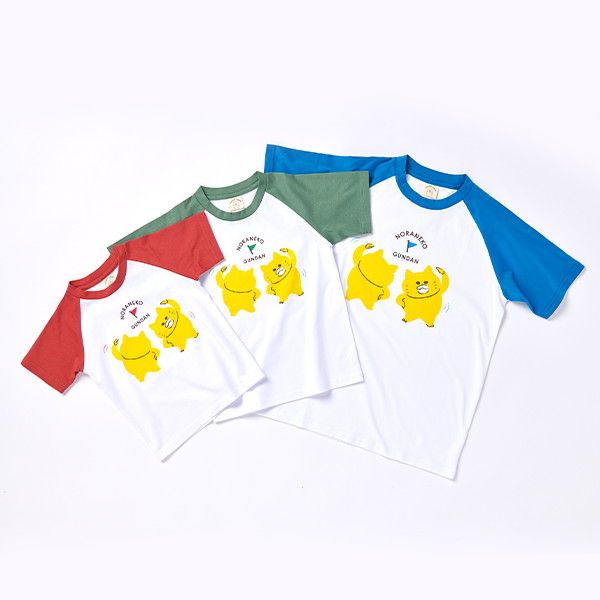 【ノラネコぐんだん】Tシャツ（たいそう/白×緑）