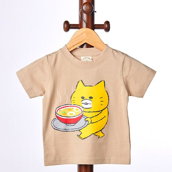 【ノラネコぐんだん】Tシャツ（ラーメン/ベージュ）