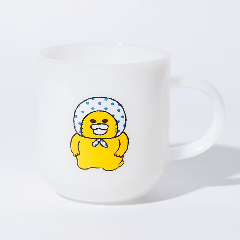 【ノラネコぐんだん】 乳白耐熱マグ　ほっかむり